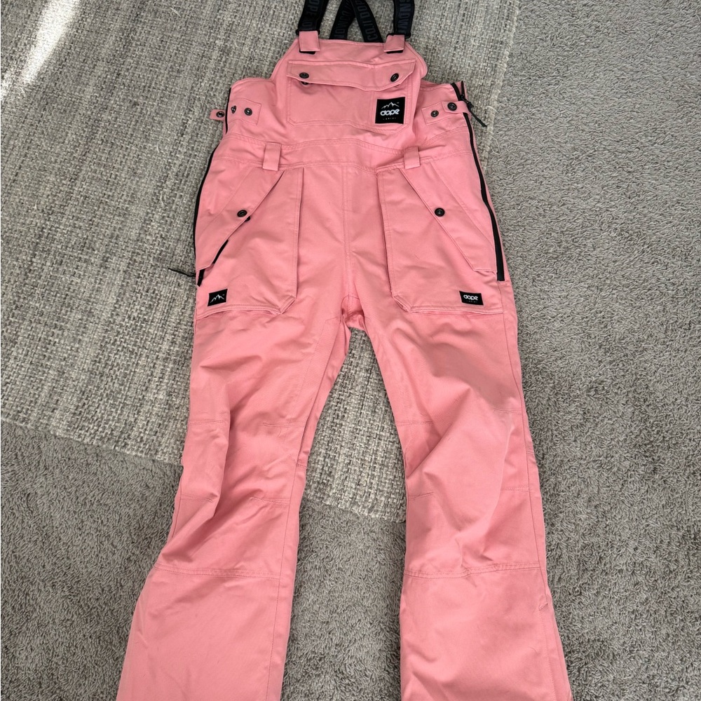 DOPE SNOW Pink Snow Bib Overalls